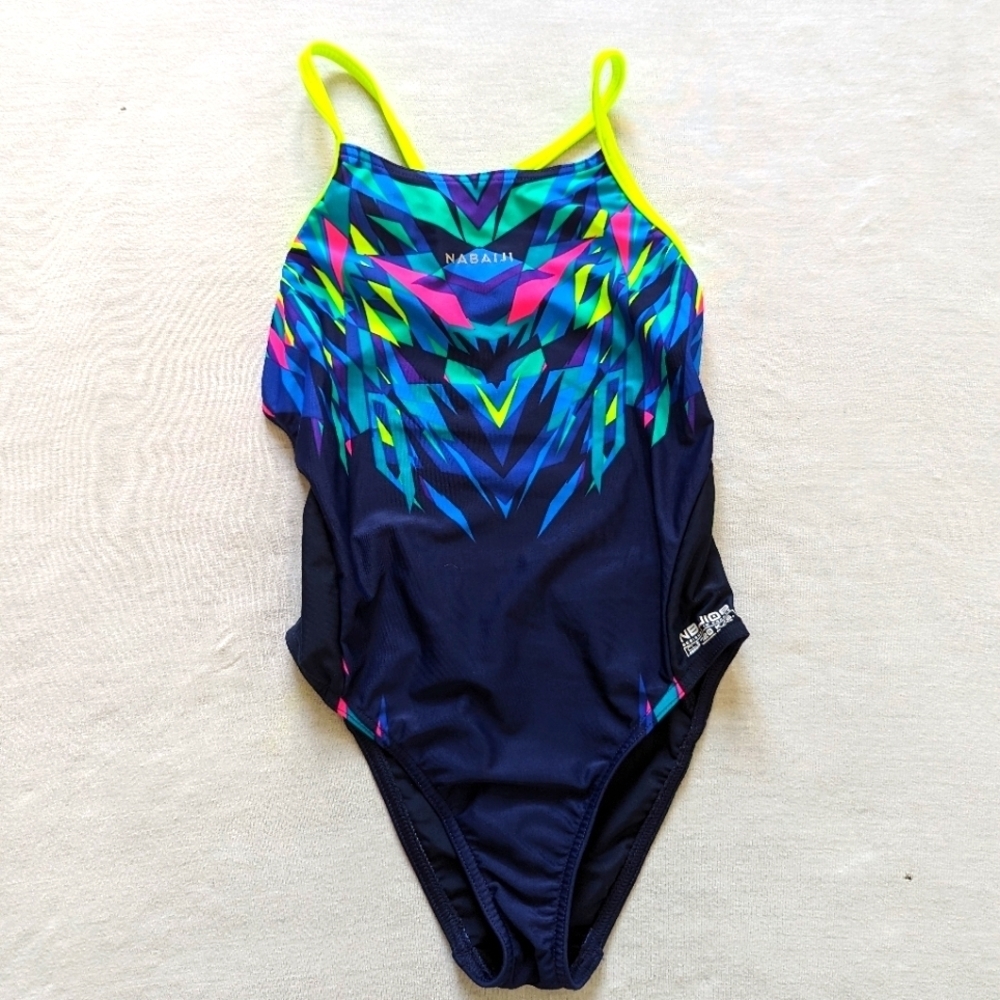 Nabaiji Girl's Lexa Kali, Chlorine-Resistant 1-Piece Swimsuit in Blue